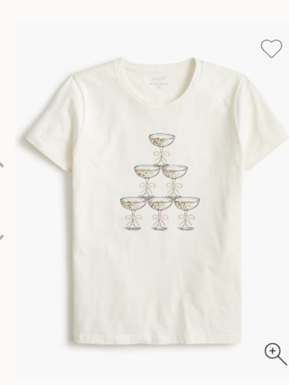 J. Crew White Tee Champagne Tower Graphic Tee Size M View 6